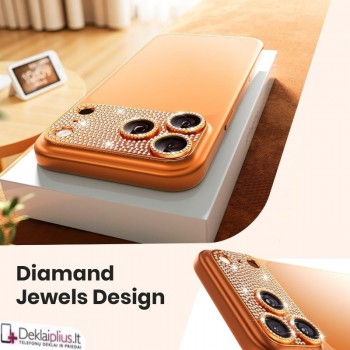 Telefono galinės kameros grūdintas stiklas blizgus - pilnai dengiantis - oranžinis (Apple Iphone 17 Pro Max) Telefono galinės kameros grūdintas stiklas blizgus - pilnai dengiantis - oranžinis (Apple Iphone 17 Pro Max)